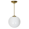 lampa wisząca mid century kula szkło mosiądz