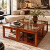 Roche Bobois stolik kawowy vintage z drewnianą konstrukcją