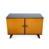 komoda vintage Mid-Century Modern lata 60 drewno i szklany blat