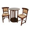 komplet thonet josef hoffmann stolik i dwa krzesła buk gięty