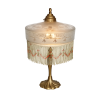 Lampa stołowa Art Deco z lat 50 wykonana z mosiądzu i szkła