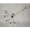 vintage chandelier italian 1960 brass glass