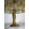 Vintage lampa z grawerowanym szklanym kloszem
