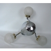 Oryginalna lampa vintage ze szkła i stali niklowanej