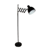 Lampa podłogowa w stylu loft z lat 90., metalowa konstrukcja z ruchomym ramieniem.