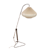 Lampa podłogowa retro w stylu lat 60. z metalową podstawą i plisowanym abażurem