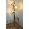 Lampa podłogowa z kwietnikiem, podświetlone klosze w kształcie kwiatów – styl Hollywood Regency