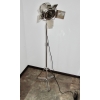 Niklowana lampa podłogowa loft, regulowana 110–140 cm, design retro