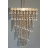 Kryształowy żyrandol kaskada z lat 60 – widok z przodu
