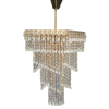 Żyrandol vintage z kaskadowymi elementami szklanym