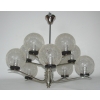 Żyrandol vintage Modern stal chromowana szkło