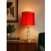 Lampa vintage ze szkła kryształowego i mosiądzu