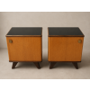 komplet drewnianych szafek nocnych styl mid century