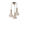 Lampa wisząca Modern z lat 70 z trzema szklanymi kloszami