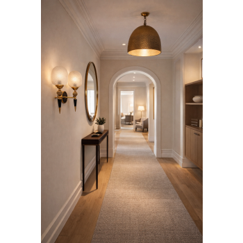 Lampa ścienna z mosiądzu i szkła vintage