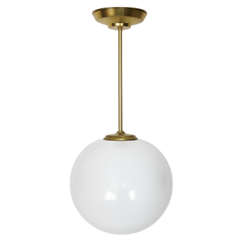 lampa wisząca mid century kula szkło mosiądz