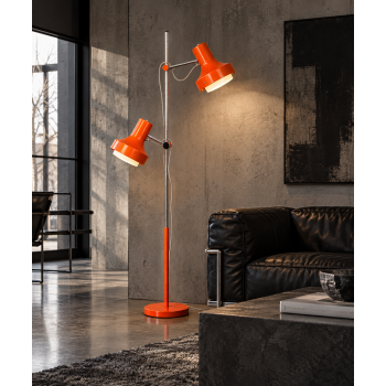 Pomarańczowa lampa podłogowa Napako vintage