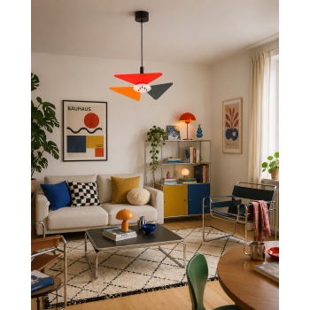 Designerska lampa sufitowa metal i akryl.