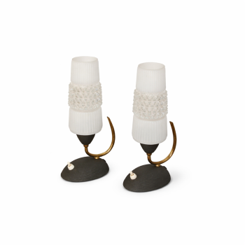 lampki mid century komplet mosiądz szkło