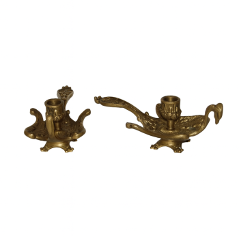 Para mosiężnych kaganków – komplet dwóch świeczników