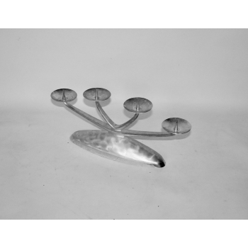 modernistyczny świecznik srebrzony retro