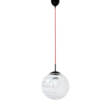 Lampa wisząca Modern lata 70 szklany klosz
