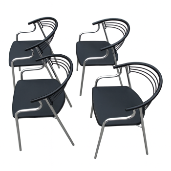 Włoskie krzesło z lat 80 – konstrukcja stal chromowana