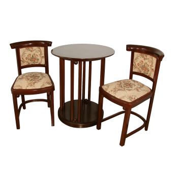 komplet thonet josef hoffmann stolik i dwa krzesła buk gięty