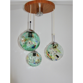 kolorowe szklane klosze lampa wisząca retro