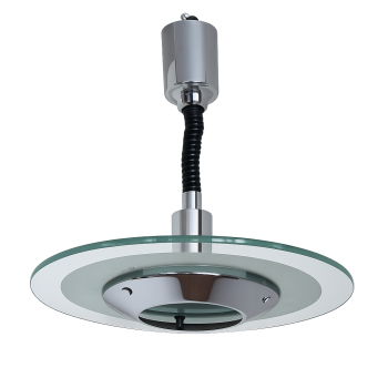 Lampa wisząca Helestra z Niemiec z lat 70 ze szklanym kloszem