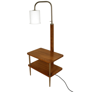 lampa podłogowa Art Deco z lat 50. z forniru orzechowego