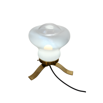 lampa stołowa mid century szkło mosiądz lata 70