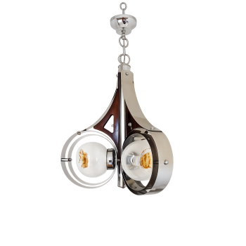 Lampa wisząca Mazzega Murano, Włochy, lata 70 – chrom i szkło artystyczne