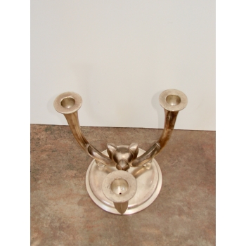 mosiężny świecznik srebrzony vintage