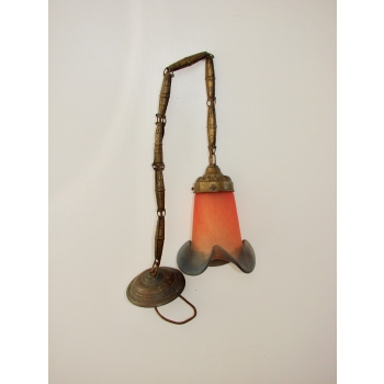 mosiężna lampa sufitowa vintage 1930