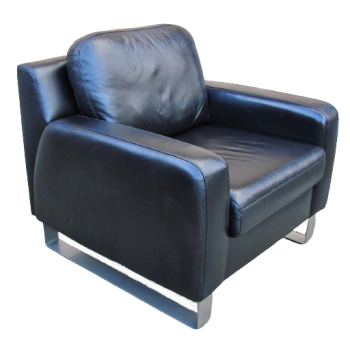 Skórzany fotel Musterring vintage lata 80 widok ogólny