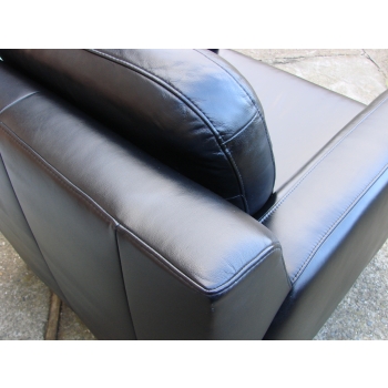 Fotel Musterring gruba skóra naturalna detal