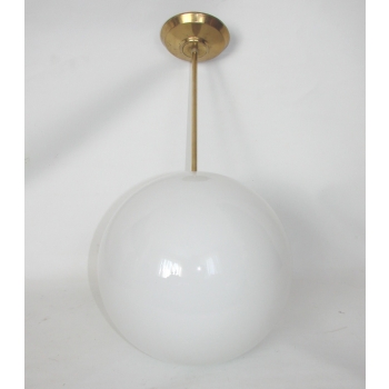 mid century modern pendant brass glass globe