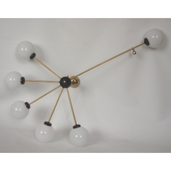 lampa wisząca mid century kula szkło