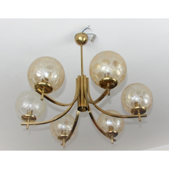 Lampa sufitowa vintage z aluminium i mosiądzu