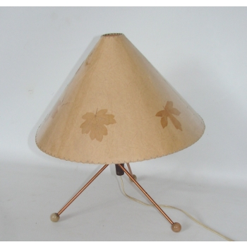 Stylowa lampka retro z drewna i stali lata 60