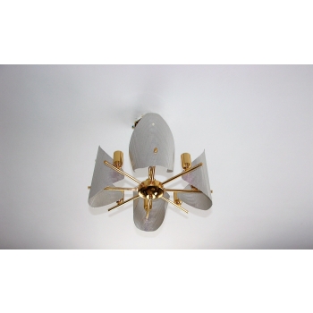 Żyrandol retro na 8 żarówek E14, lata 70., elegancki design