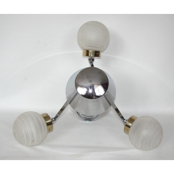 Szklana lampa sufitowa retro styl modernistyczny