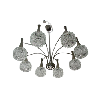 Modernistyczny żyrandol z lat 70. – widok z przodu