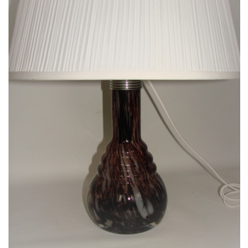 lampa stołowa z lat 80 z tkaninowym abażurem