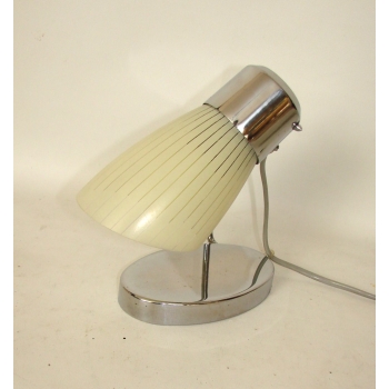 Lampka biurkowa Drupol z Czechosłowacji, lata 60., chromowany metal i szklany klosz