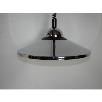 Lampa retro wisząca chromowana – zawieszona na kablu