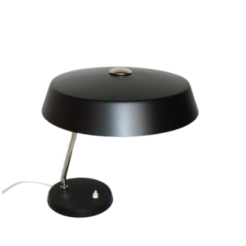 Lampa biurkowa VEB z lat 70, metal, klosz 34 cm