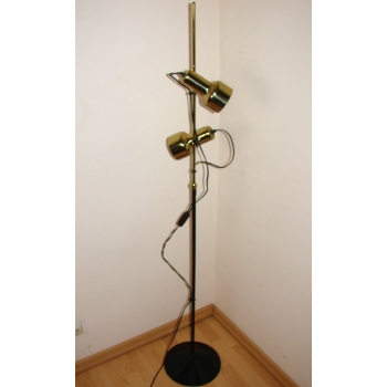 Lampa podłogowa vintage z lat 70. z dwoma kloszami