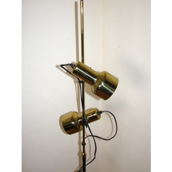 Lampa podłogowa retro z dwoma szklanymi kloszami